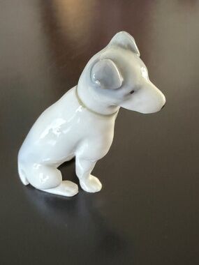 Antique German Porcelain Miniature Terrier Dog 2" Mint Condition